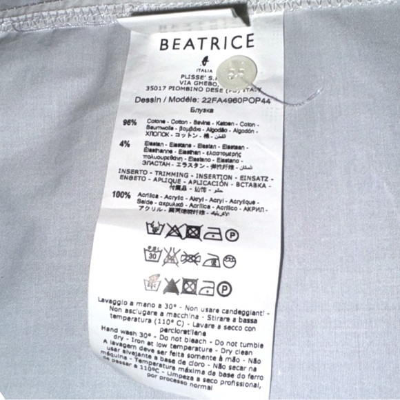 Beatrice .b POPLIN COTTON SHIRT KNITTED COLLAR WHITE Oversized Size US 0 - Picture 4 of 6